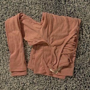 Pink long sleeve with criss cross design